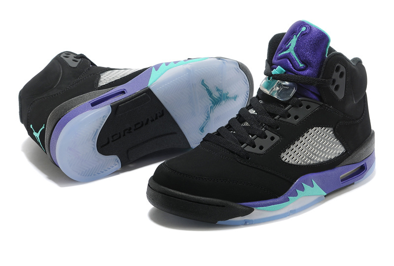 Air Jordan 5 Mens Shoes Aaa Black/Violet/Blue Online